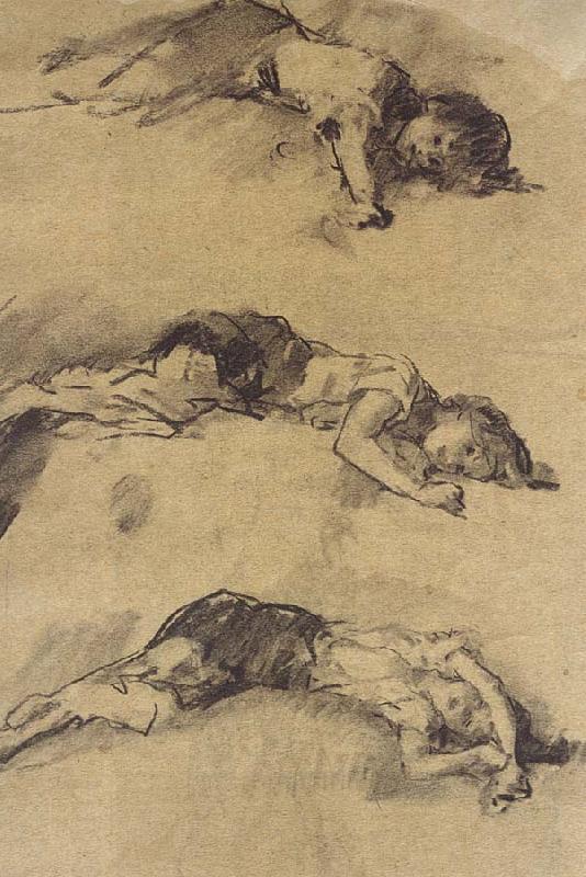 Nicolae Grigorescu Three Studies for Sleeping Young Woman